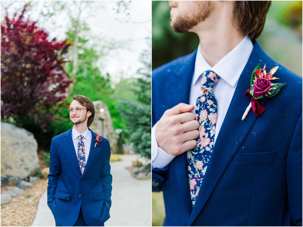 Groom posing for wedding photographer in johnson city tennessee