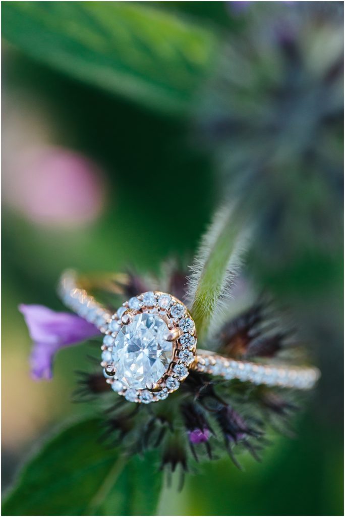  Up close photo of the soon to be brides engagement ring