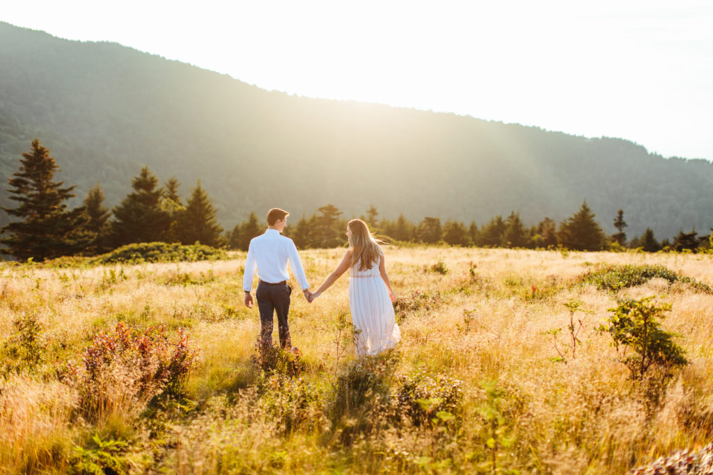 Roan Mountain Engagement Session photos at Carvers Gap