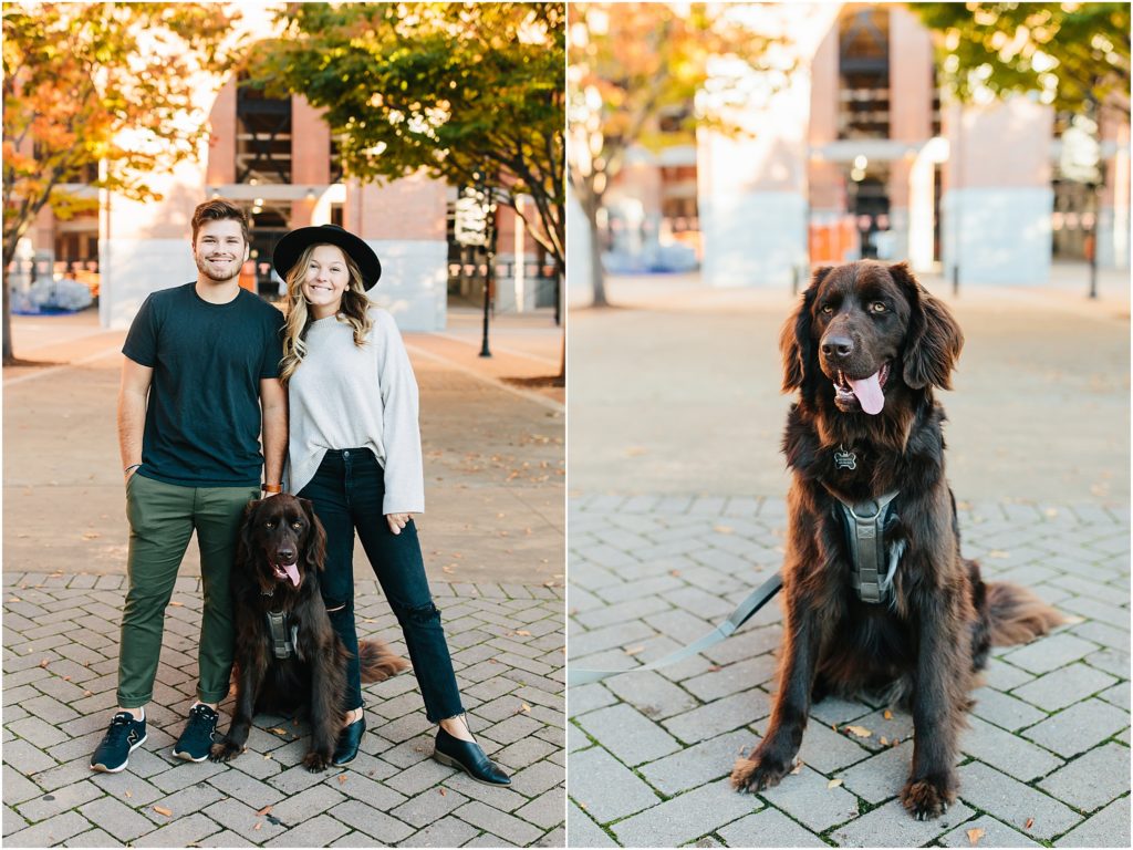 University of Tennessee Senior Session with Bristol Tennessee senior graduation photographer couple with dog