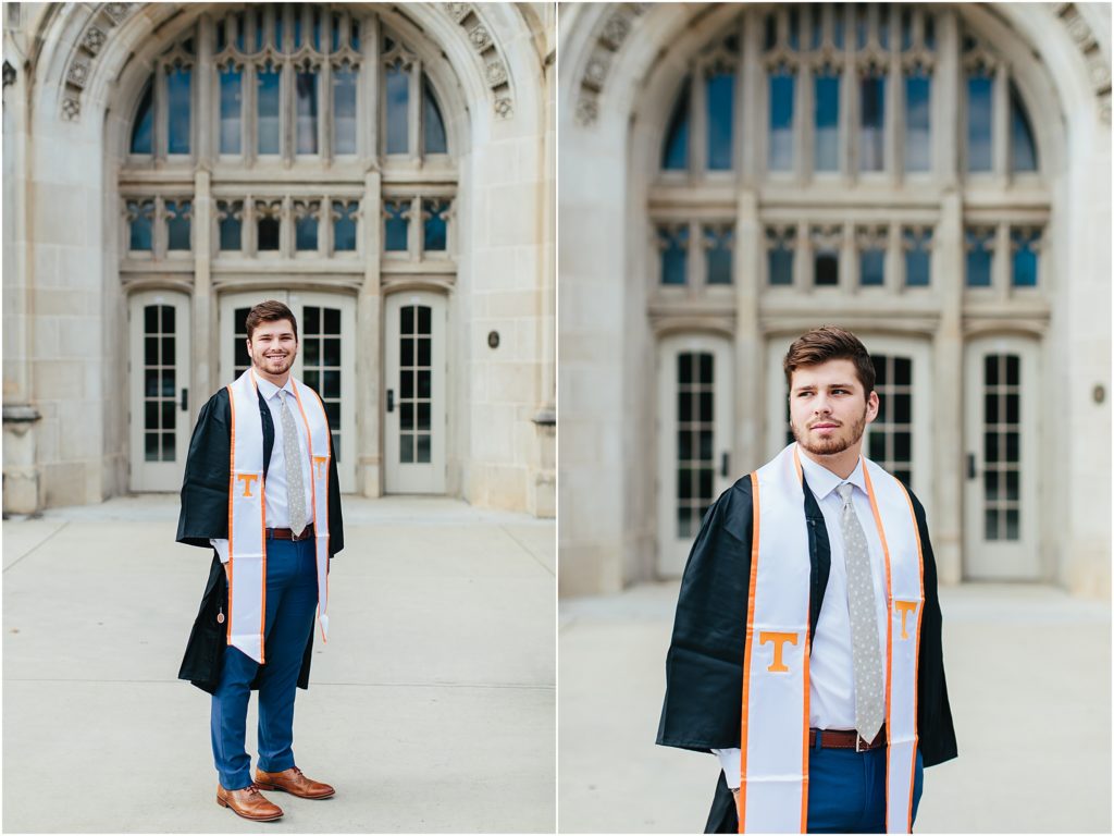 University of Tennessee Senior pictures male with Bristol VA graduation photographer