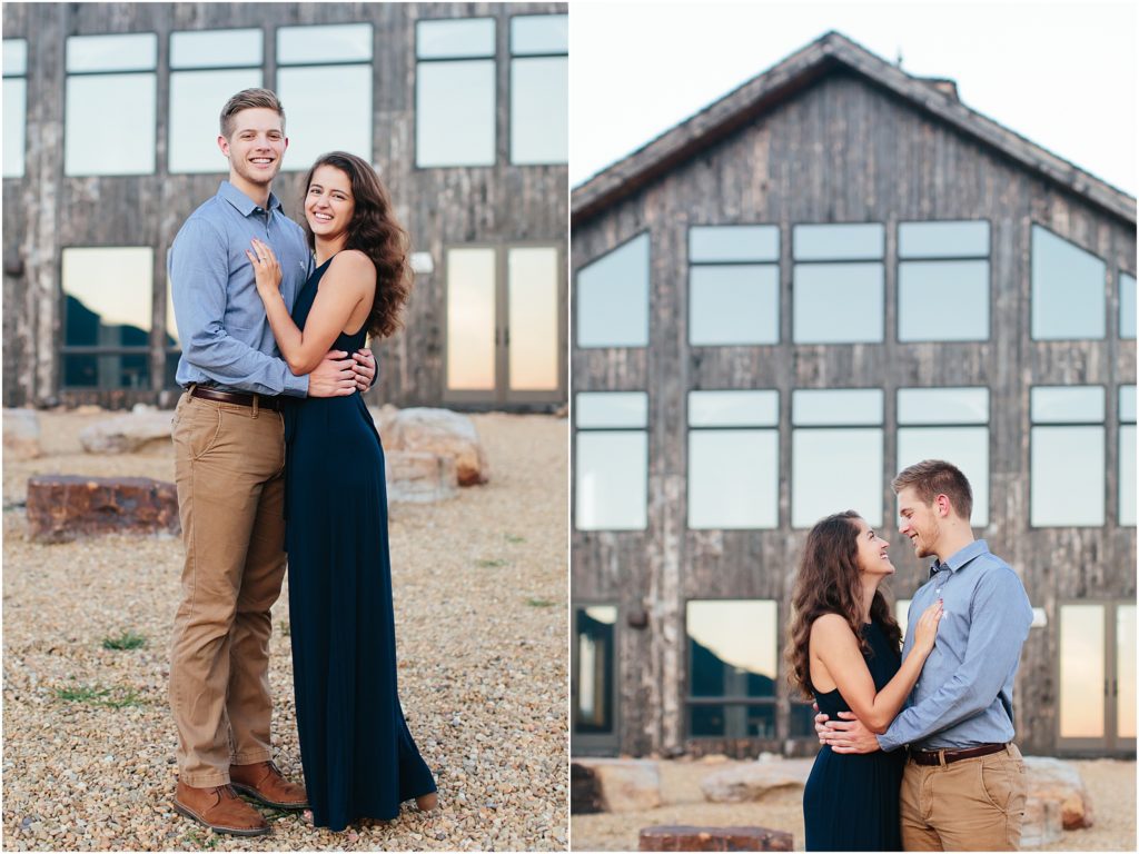 Engagement pictures at Crooked River Farm Wedding the ohio grist mill in background