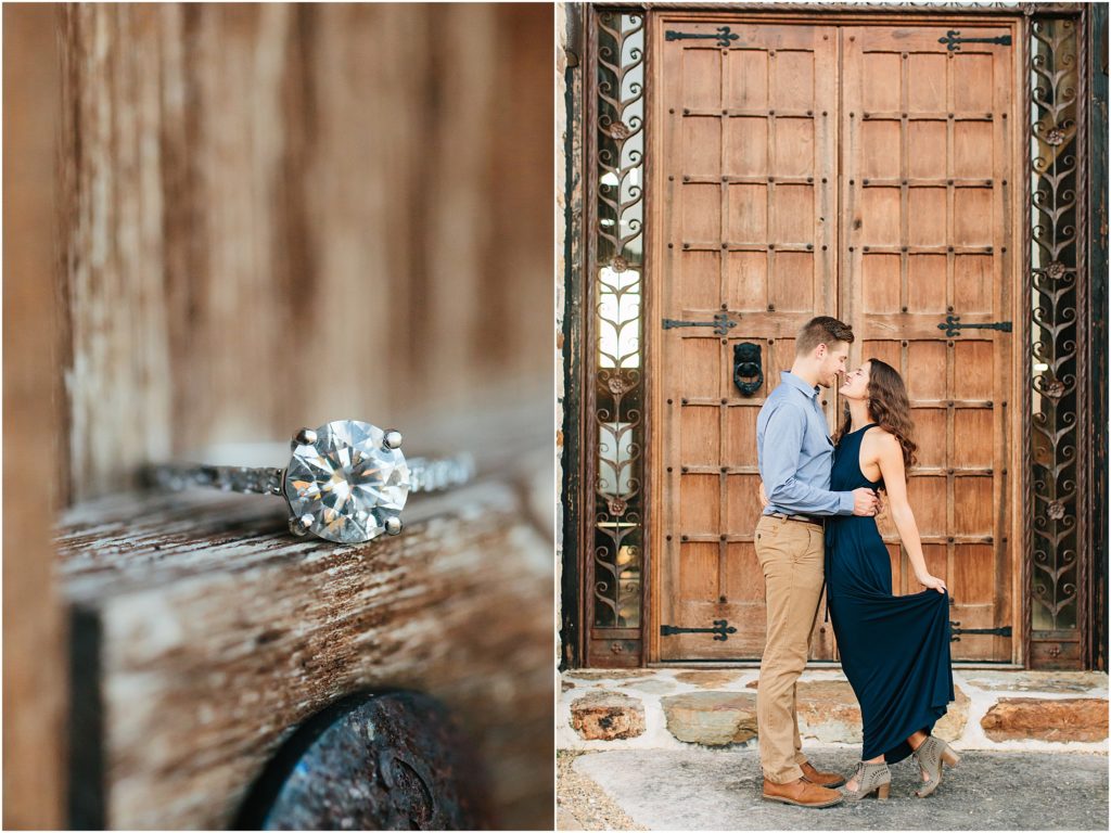 Bride and groom in front of reception door Crooked River Farm Wedding with Bristol Tennessee Wedding Photographer 