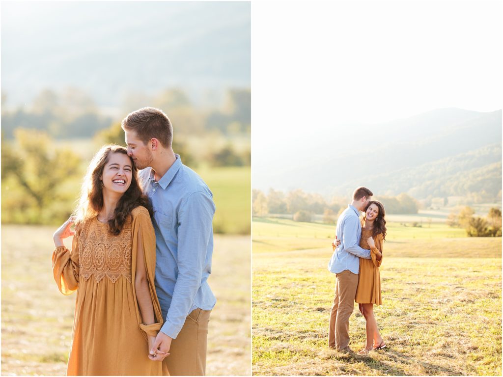 Crooked River Farm venue Engagement Photography with mountains in background