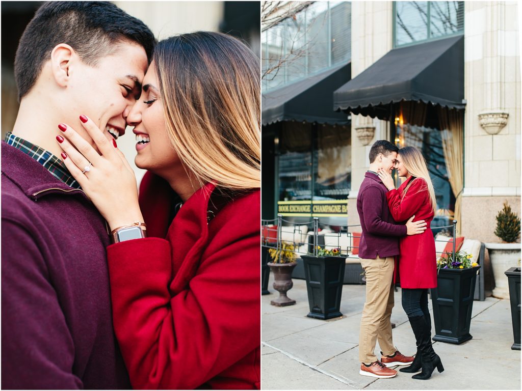 Surprise engagement session at Battery Park Book Exchange in Asheville North Carolina with local photographer 
