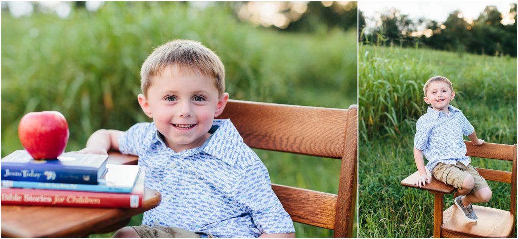  family portrait school pictures in hay field