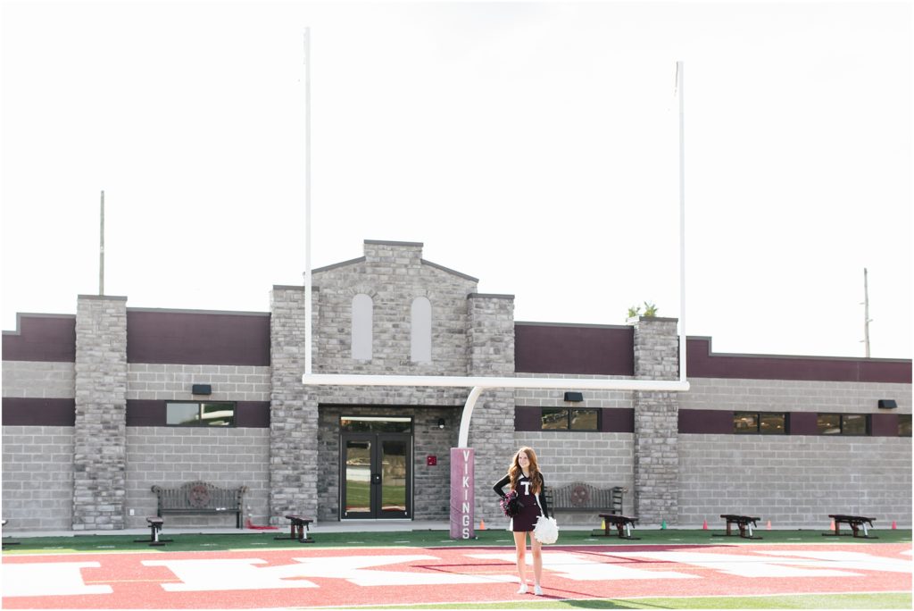 Tennessee High School cheerleader at viking castle