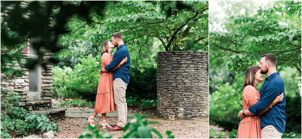 Couple engagement photos at knoxville tn botanical garden 