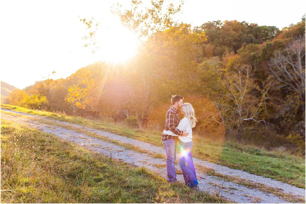 golden hour country road engagement photographer southwest virginia