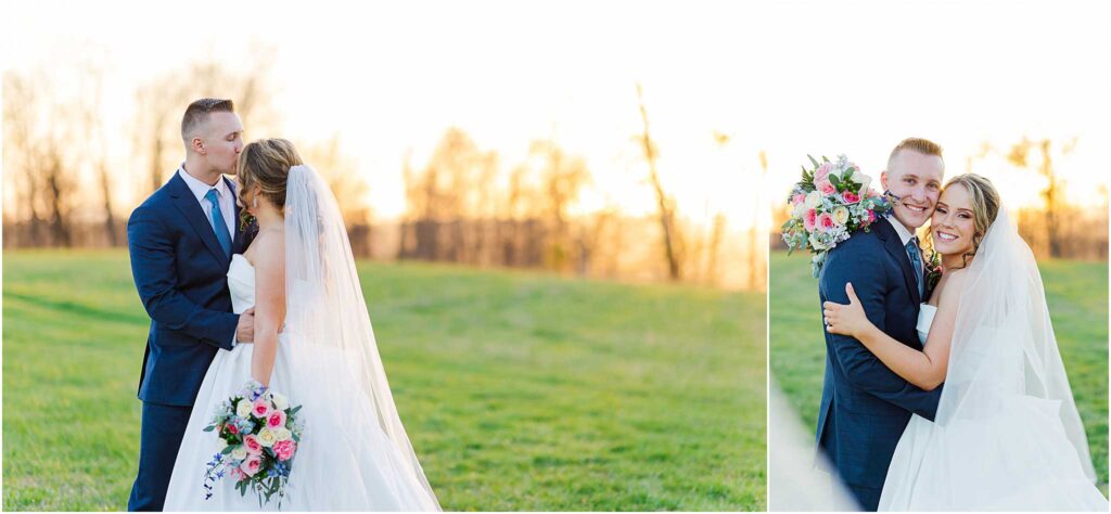 Chateau selah wedding couple at golden hour