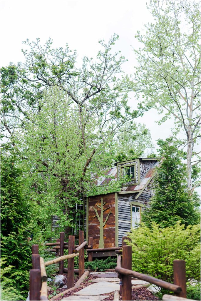 Exterior treehouse waterstone venue wedding johnson city tennessee