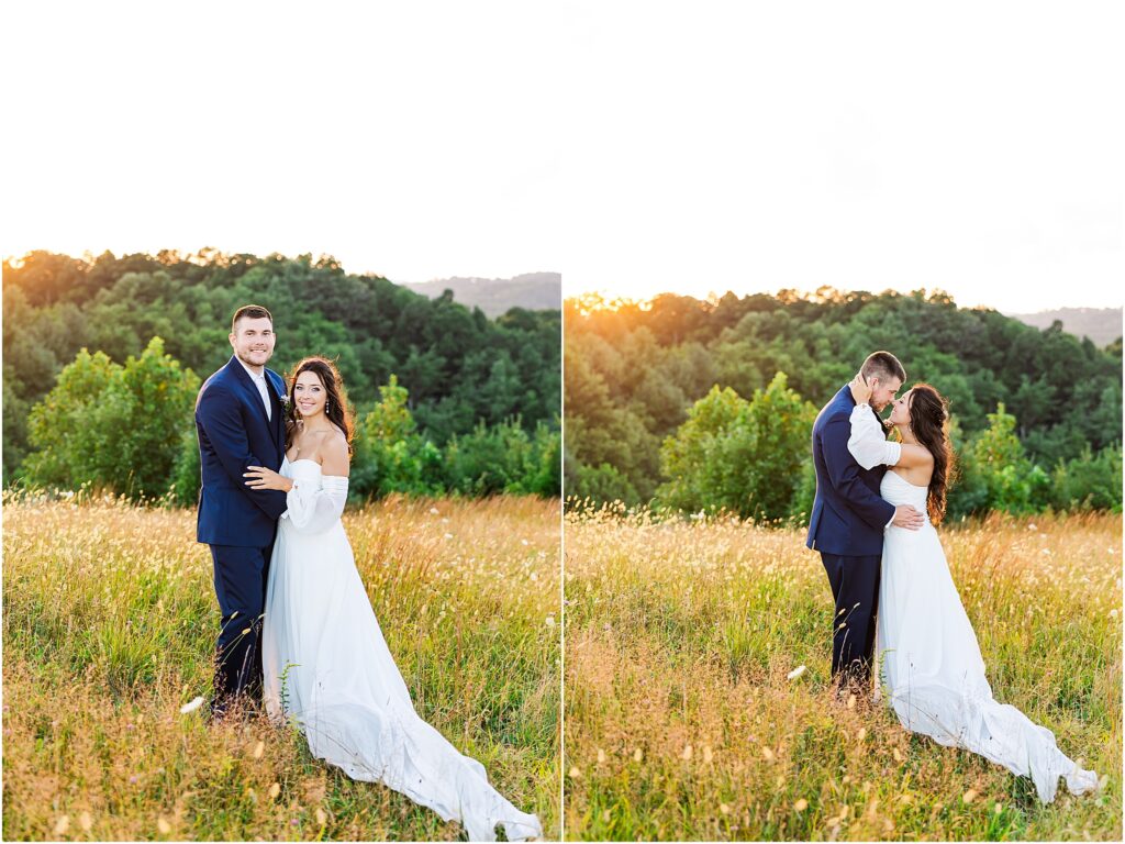 Husband and wife share kiss with west virginia wedding photographer